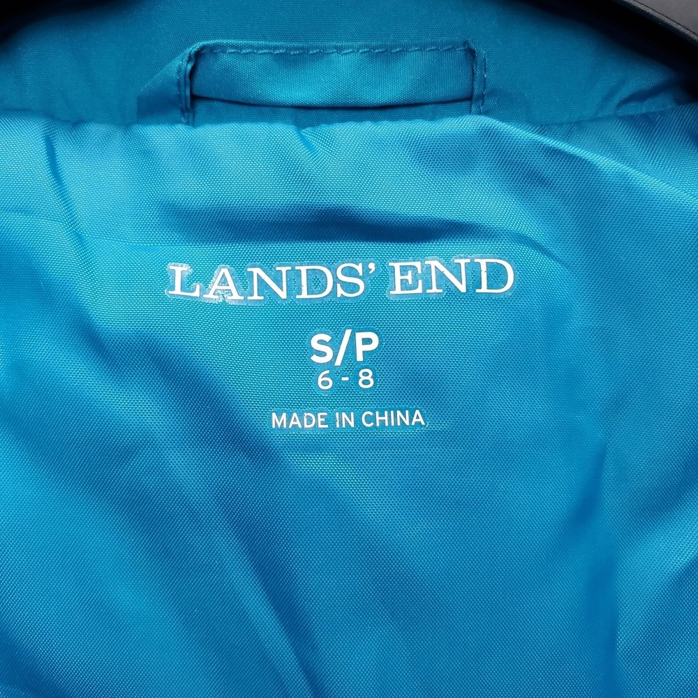 Lands' End Down Puffer Vest Womens Small Blue Quilted Winter Sleeveless Full Zip - Picture 7 of 8